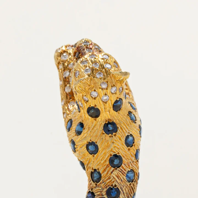 Maramenos & Pateras' Sapphire, Diamond & Pink Sapphire Panther Bracelet