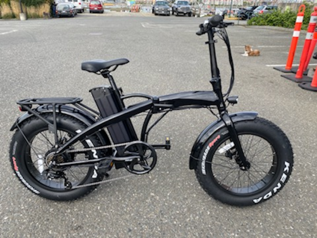 Black Folding Fat Tire eBike