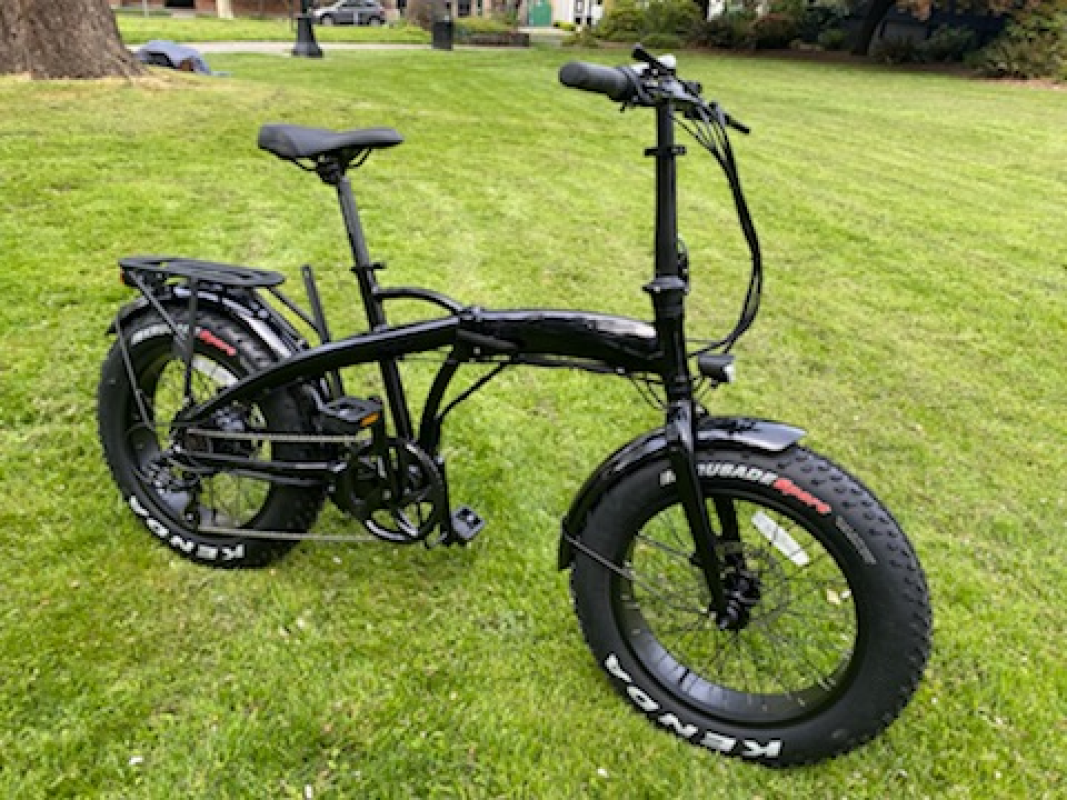 Black Folding Fat Tire eBike