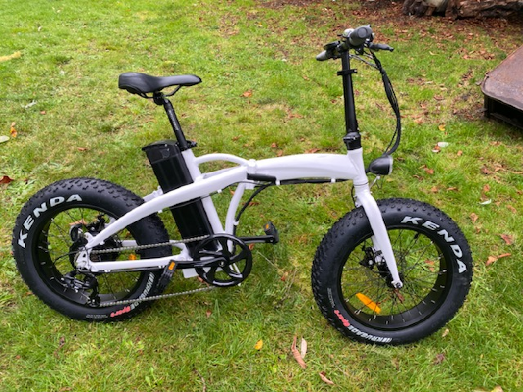 White Folding Fat Tire eBike
