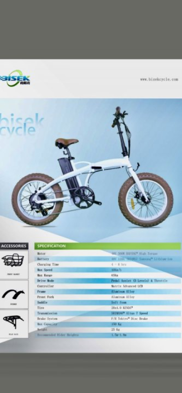 White Folding Fat Tire eBike