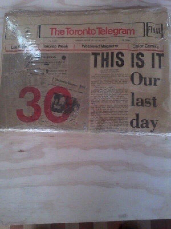 The Toronto Telegram - Last Edition-Oct. 30, 1971