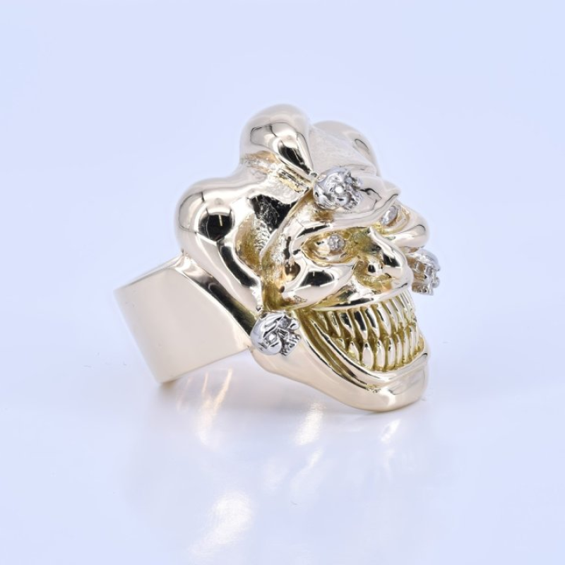 14K 0.05CTW Diamond Evil Joker Ring - S12