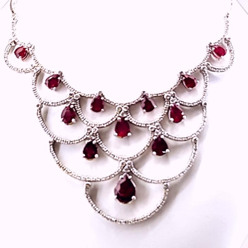 Ruby Diamond & Stone Necklace 295 Diamonds 6.50 C.T.W. 14K