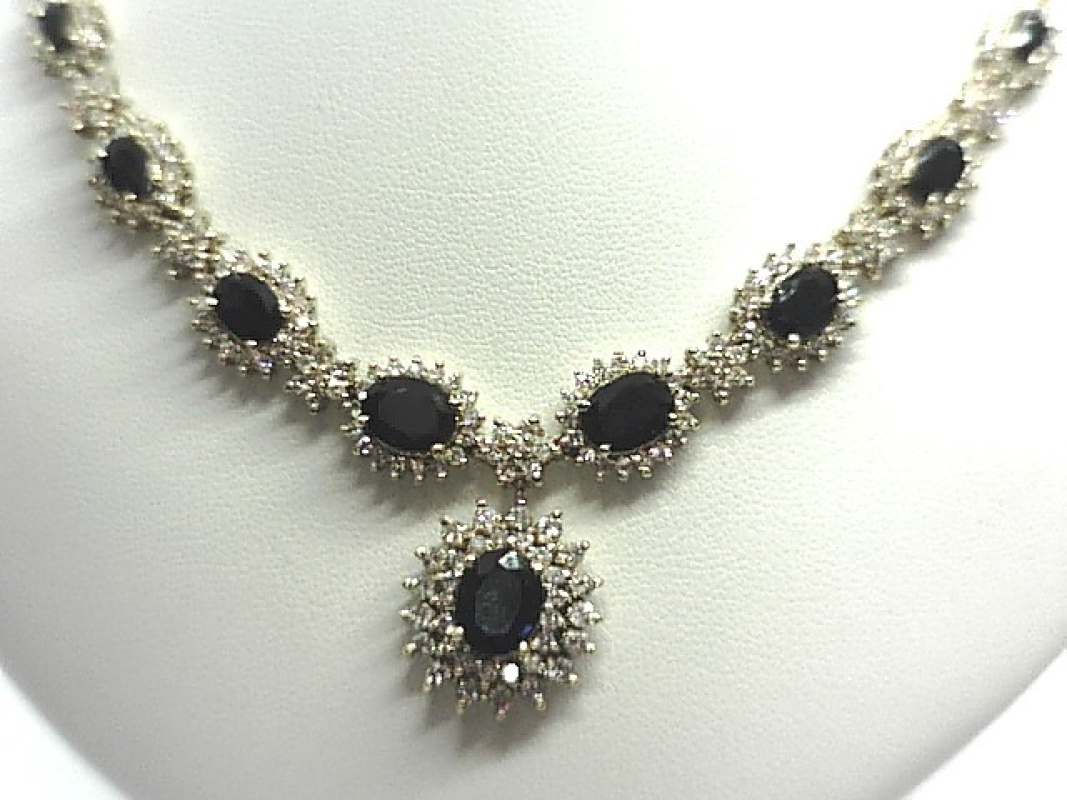 16" Sapphire Diamond & Stone Necklace 189 Diamonds 5.00 C.T.W. APPRAISAL $22,700