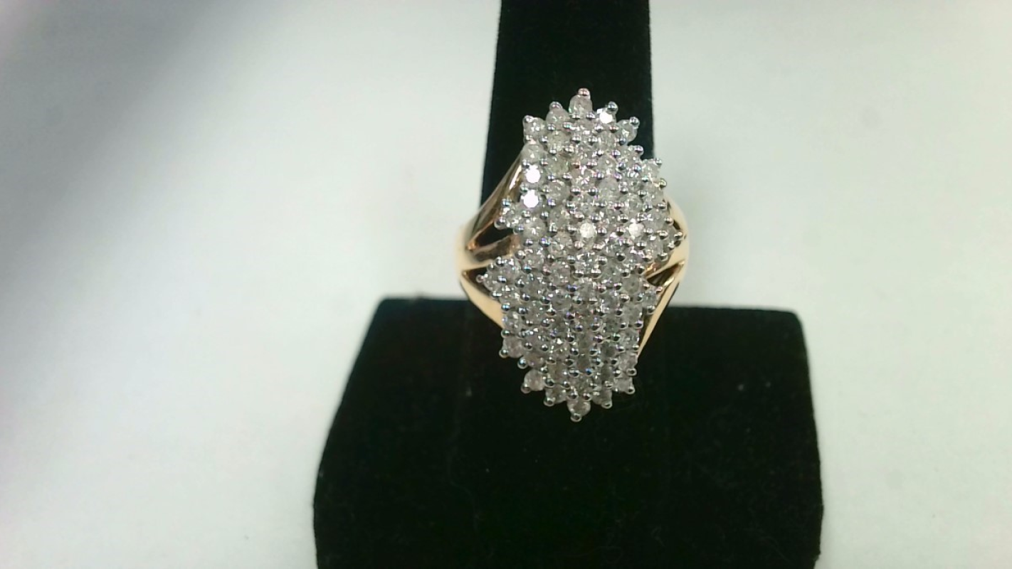 Lady's Diamond Solitaire Ring 60 Diamonds .60 Carat T.W. 18K Yellow Gold 12.8g
