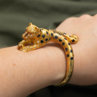 Maramenos & Pateras' Sapphire, Diamond & Pink Sapphire Panther Bracelet