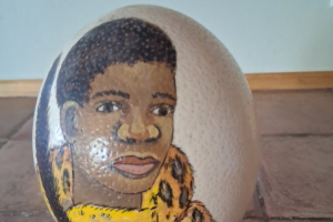 Ostrich Egg - Sotho Chief - Hand Painted & Signed