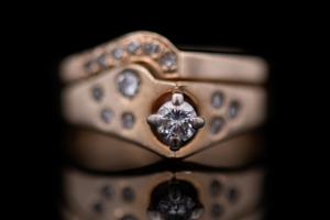 Lady's Diamond Wedding Set 14 Diamonds .37 Carat T.W. 14K Yellow Gold 7.4g