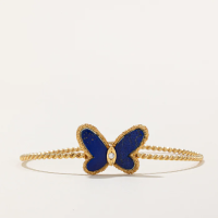'Van Cleef & Arpels' 1970s Vintage Flying Beauties Lapis Lazuli Bracelet