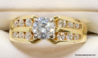 14k yellow and white gold 13 diamond ring