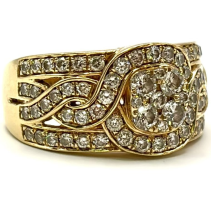 14k Yellow Gold Le Vian Multi-Stone Diamond Ring