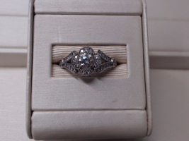 Lady's Diamond Engagement Ring .53 CT. 14K White Gold 3.62g